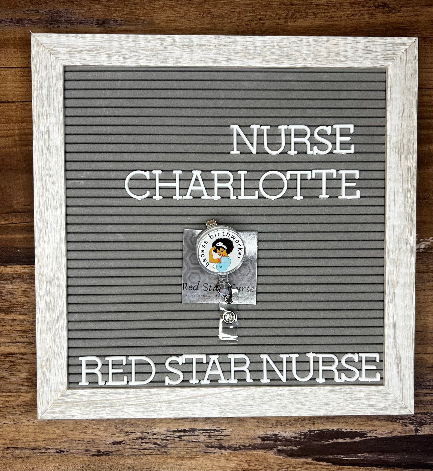 Nurse Charlotte badge reel