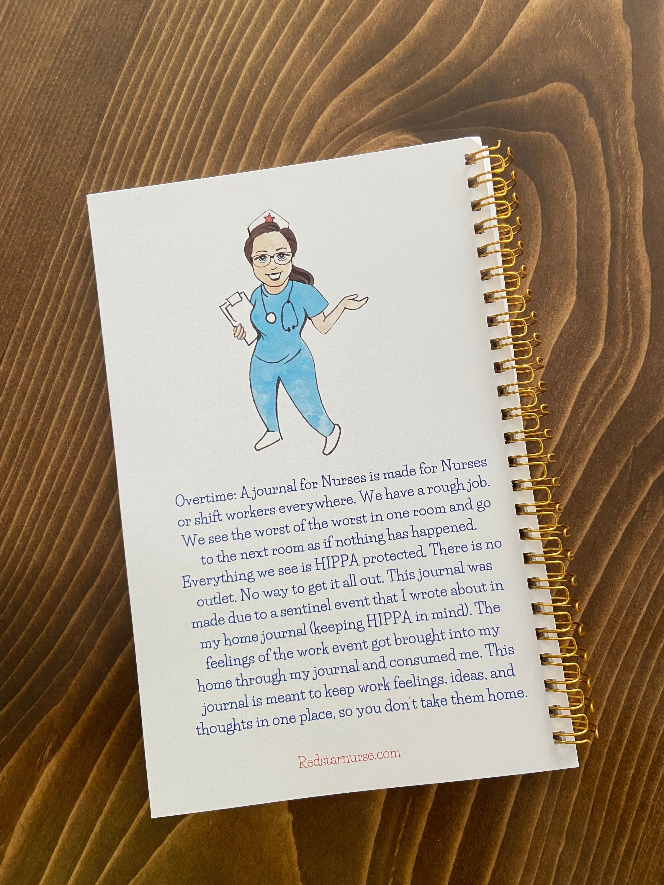 Nurse Journal. Overtime Journal, daily pages and prompts to help nurses or shift workers.