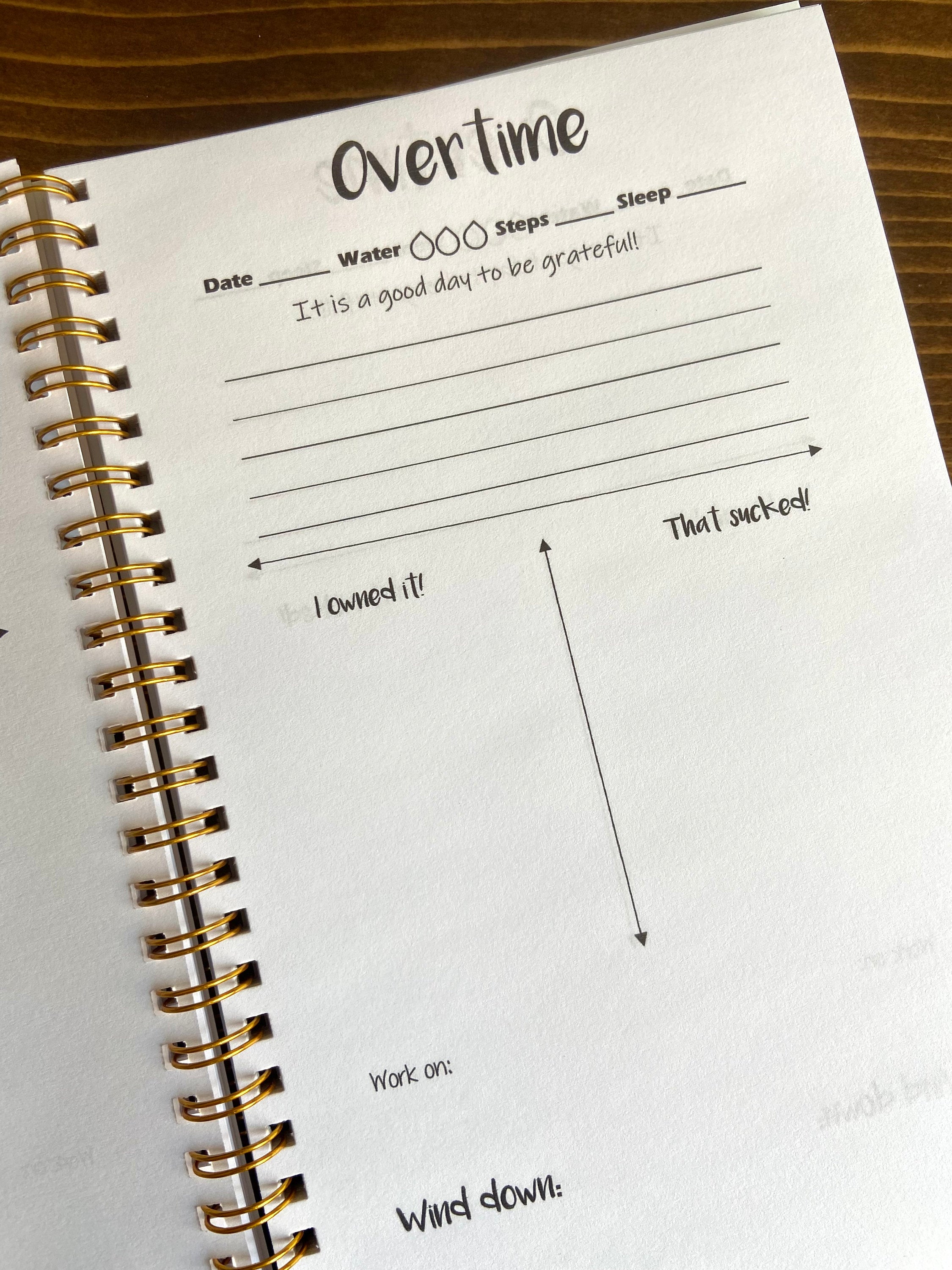 Nurse Journal. Overtime Journal, daily pages and prompts to help nurses or shift workers.
