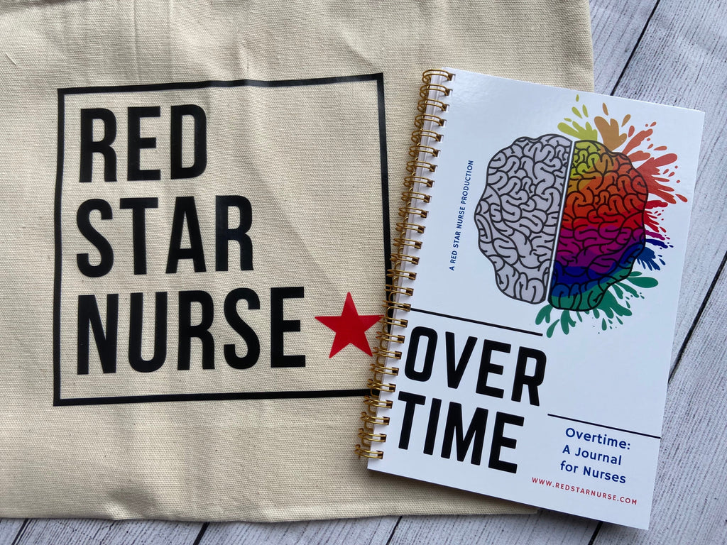 Nurse Journal. Overtime Journal, daily pages and prompts to help nurses or shift workers.