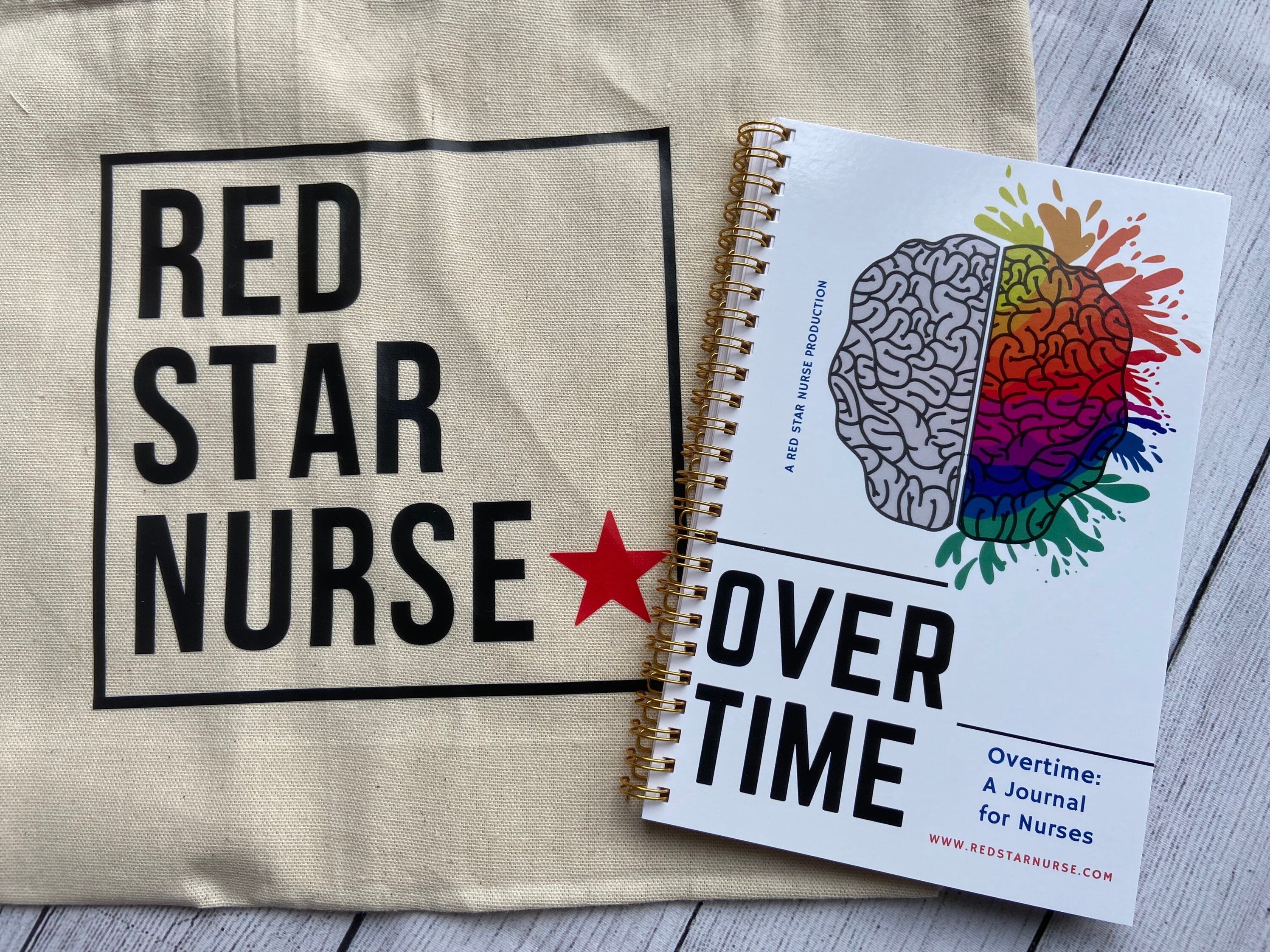Nurse Journal. Overtime Journal, daily pages and prompts to help nurses or shift workers.